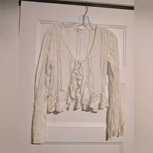 Elegant Cream Lace Women Top